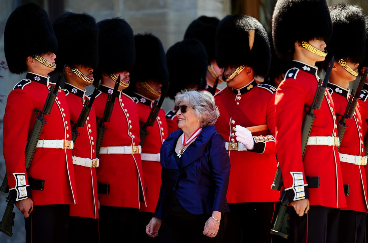 Governor General Louise Arbour takes part in the inspection of the Governor Generals foot guard in Ottawa on Monday, June 8, 2026.