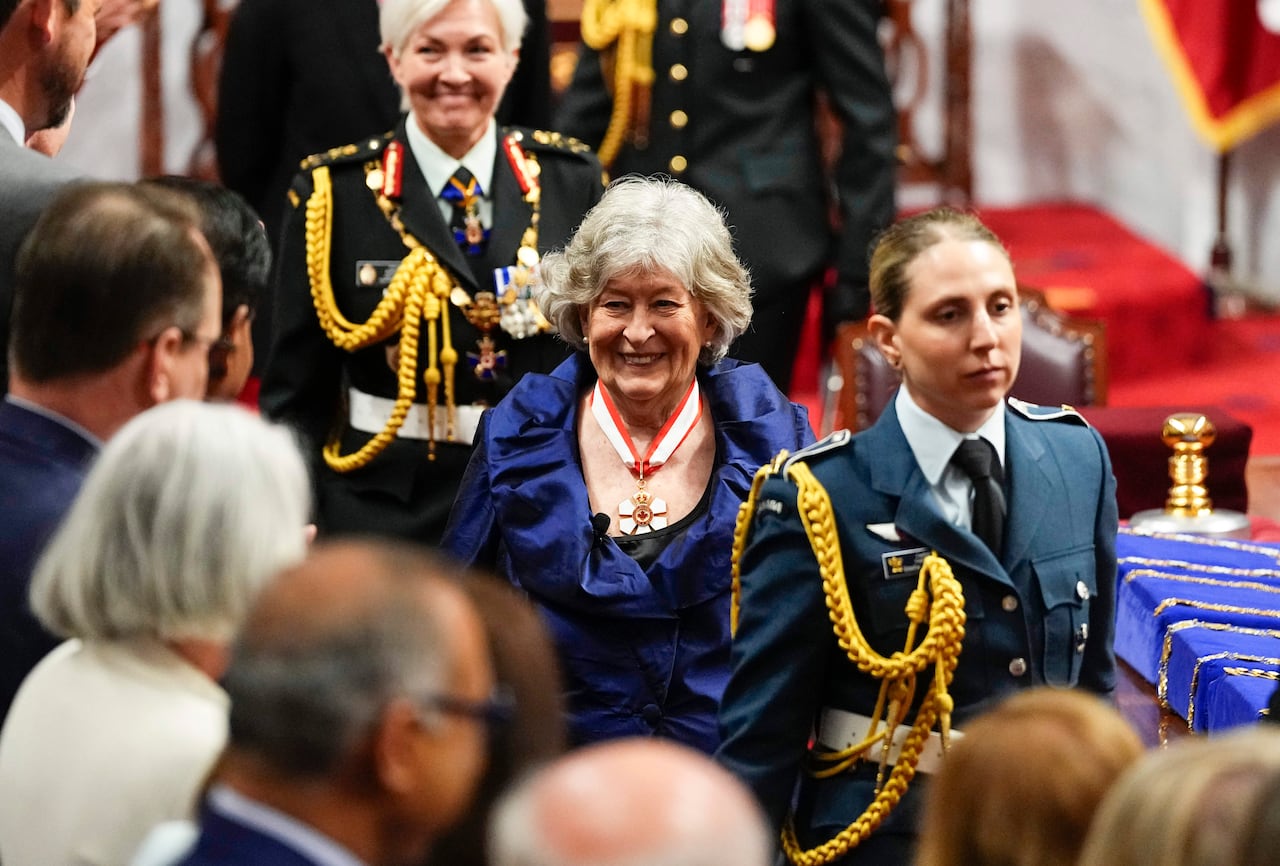 Gov. Gen. Louise Arbour departs after being installed as Governor General during a ceremony in the Senate chamber in Ottawa, on Monday, June 8, 2026.