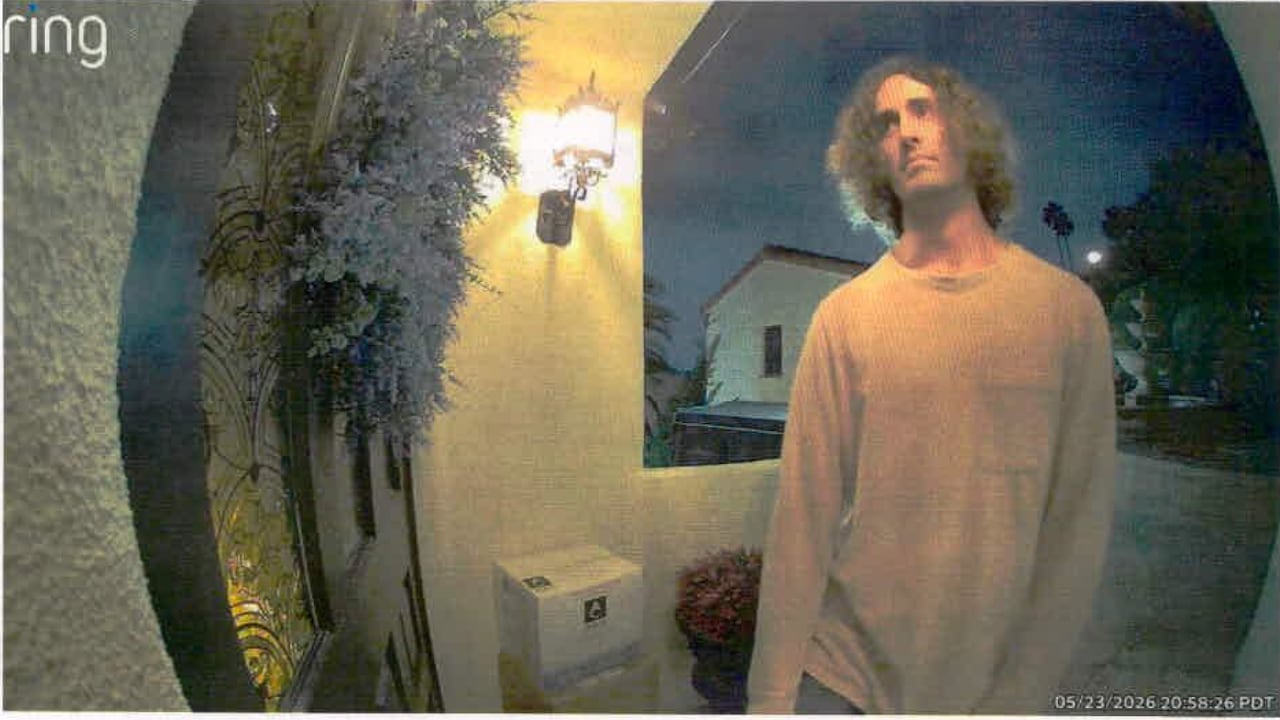 man looking forward at front door captured on ring doorbell camera
