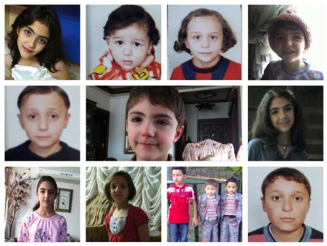 Photos of young children in a collage.