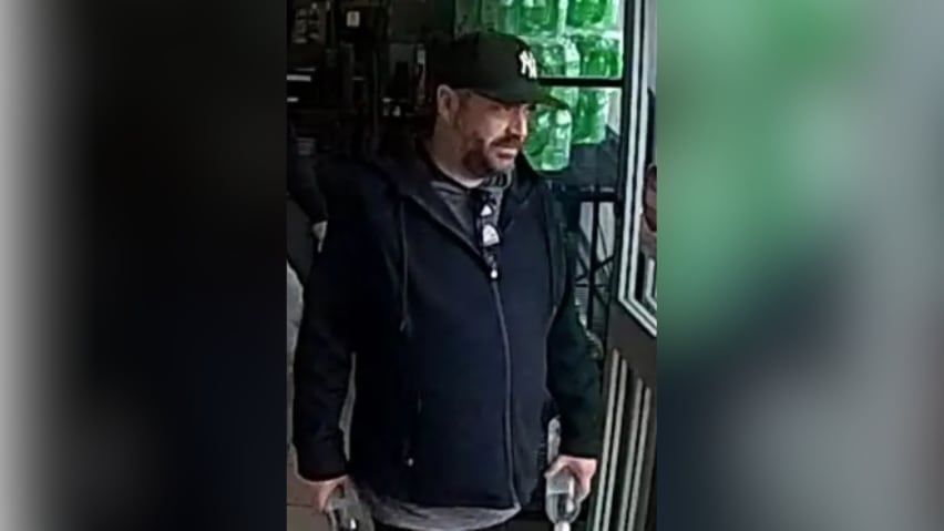 A man seen on security camera video.