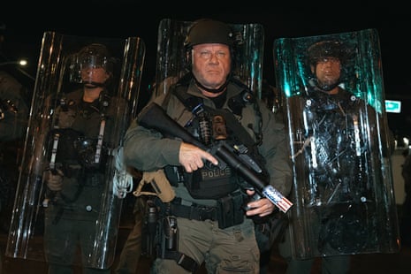police stand guard